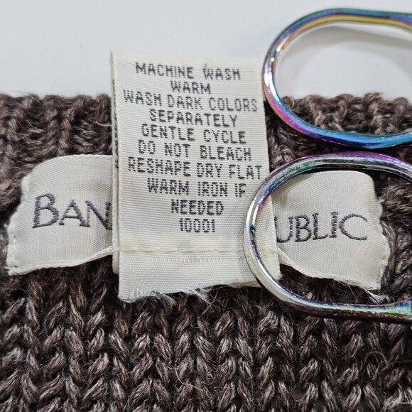 Banana Republic Linen Sweater Men M Brown Ombre LS Crewneck Sustainable Neutral - Picture 11 of 14